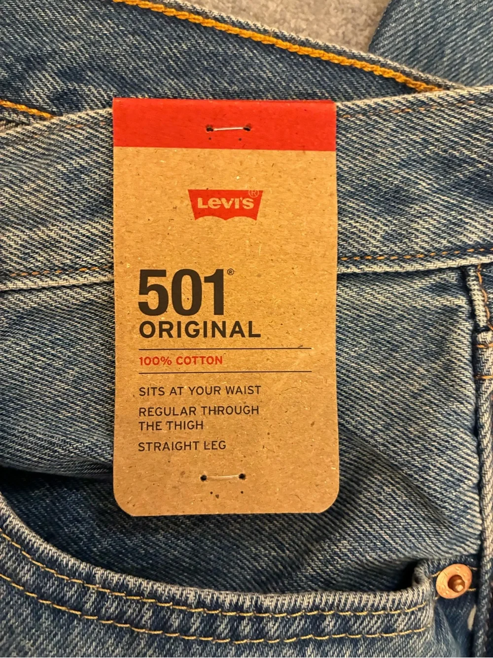 Men’s Levi Strauss 501 Original Blue Medium Wash Straight-Leg Jeans 31 X 32